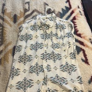 Aztec Western Sleeveless Button Down